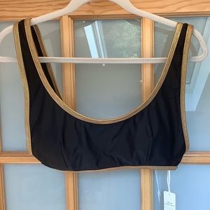 aerie black and gold bikini top